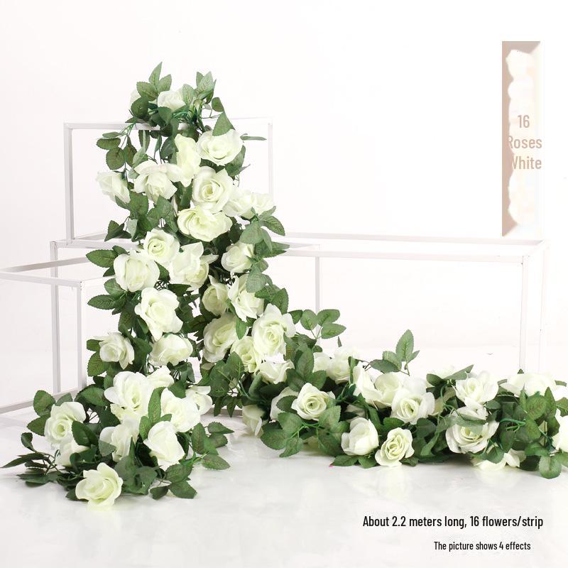 Artificial Rose Vine for Living Room Decoration, Air Duct Cover, Plastic Flower Garland