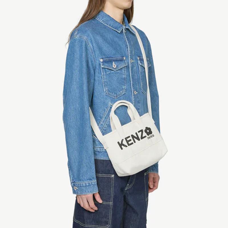 Kenzo Хлопковая сумка-тоут с логотипом для повседневного использования Женские сумки-тоут Бежевый FE68SA910F3603