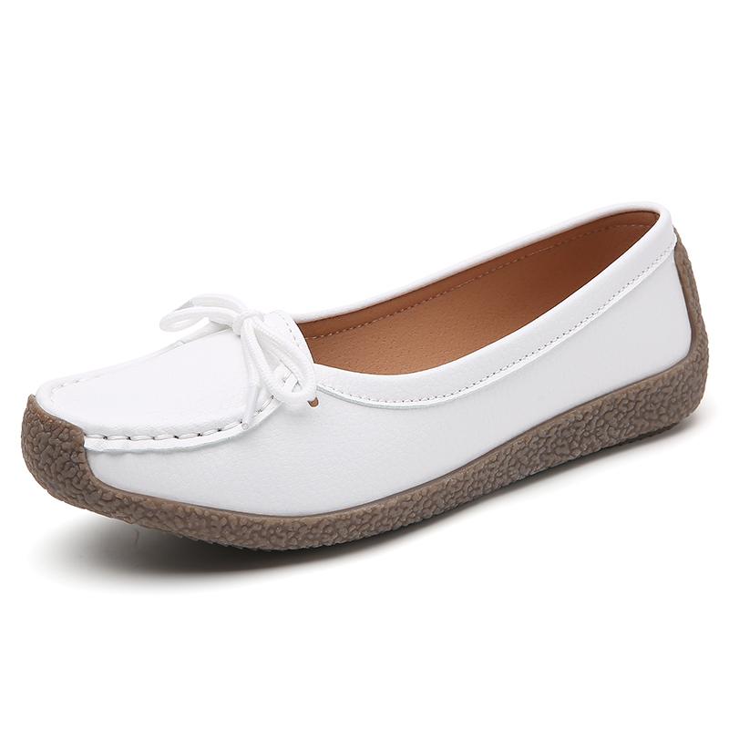 Women's Loafers Leather Driving Moccasins Comfort Flats Casual Slip On Walking Minimalist Shoes for Mother