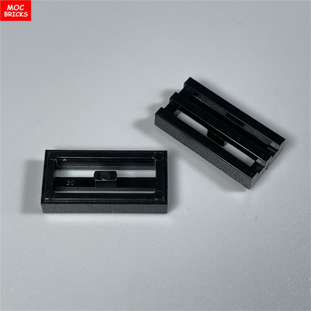 10pcs/lot MOC Bricks Tile Modified 1 x 2 Grille with Bottom Groove Lip 15561 2412b 30244 Building Blocks DIY Toys kids gifts