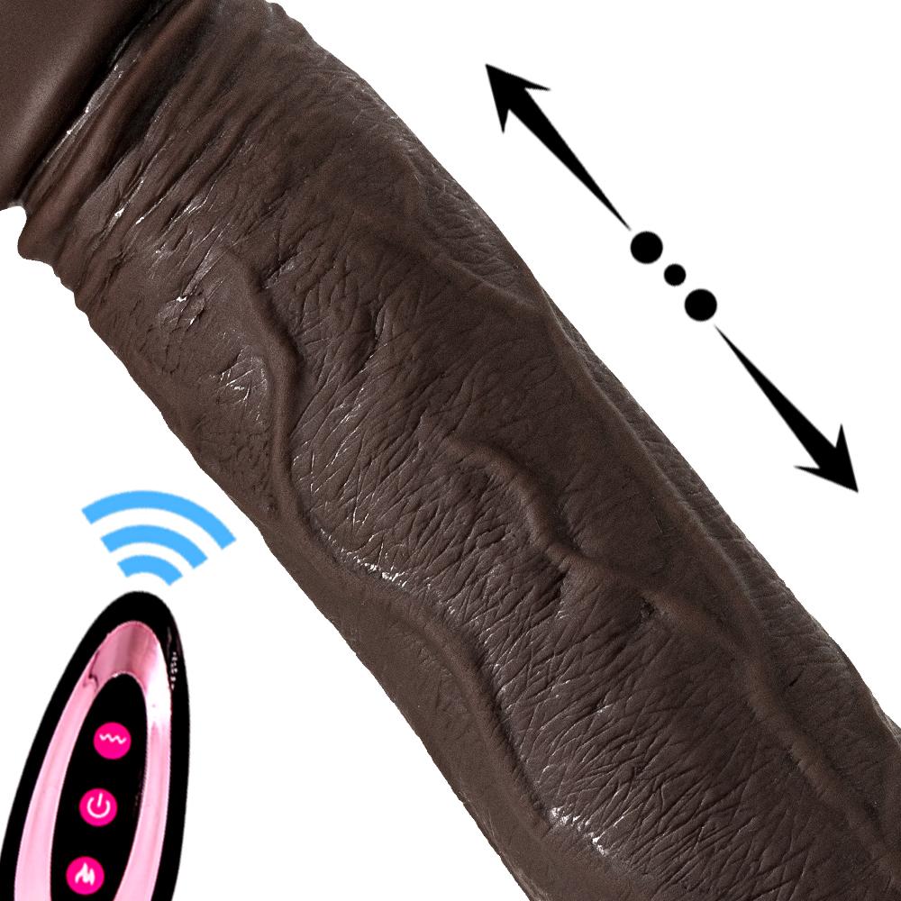 Черный римский телескопический 3 см поворот на 360° Интеллектуальный обогрев Беспроводной пульт дистанционного управления Электрический фаллоимитатор Секс-игрушки для взрослых Продукты Вибратор Мастурбатор