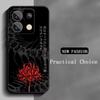 Японское искусство Красный лилия-паук Чехол для телефона Для Redmi Note 14 13 12 11 Pro Plus S 5G 14C A3 Мягкий черный чехол