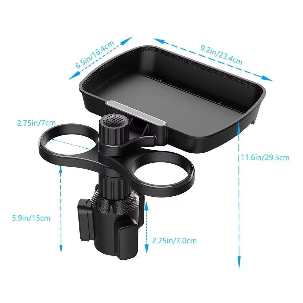 360° Rotation Car Dual Cup Holder Multifunctional Car Organizer Holder Universal Auto Food Tray