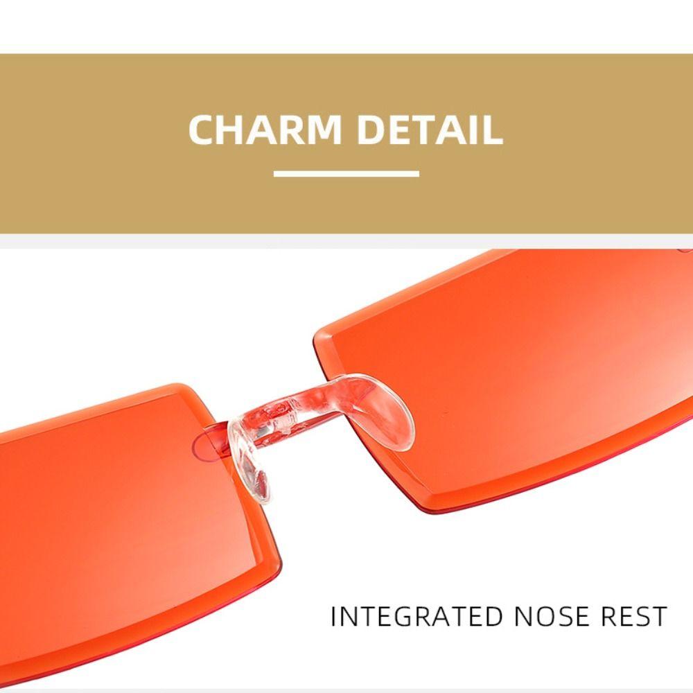 Солнцезащитные очки без оправы с защитой от ультрафиолета, градиентные очки, прямоугольные солнцезащитные очки без оправы для женщин и мужчин