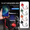 Выдвижной USB-кабель 3-в-1 для iPhone, Micro USB и Type-C для Mercedes Benz CLK GLC W212 C200 C300 W203 W204 W205 W169 W176