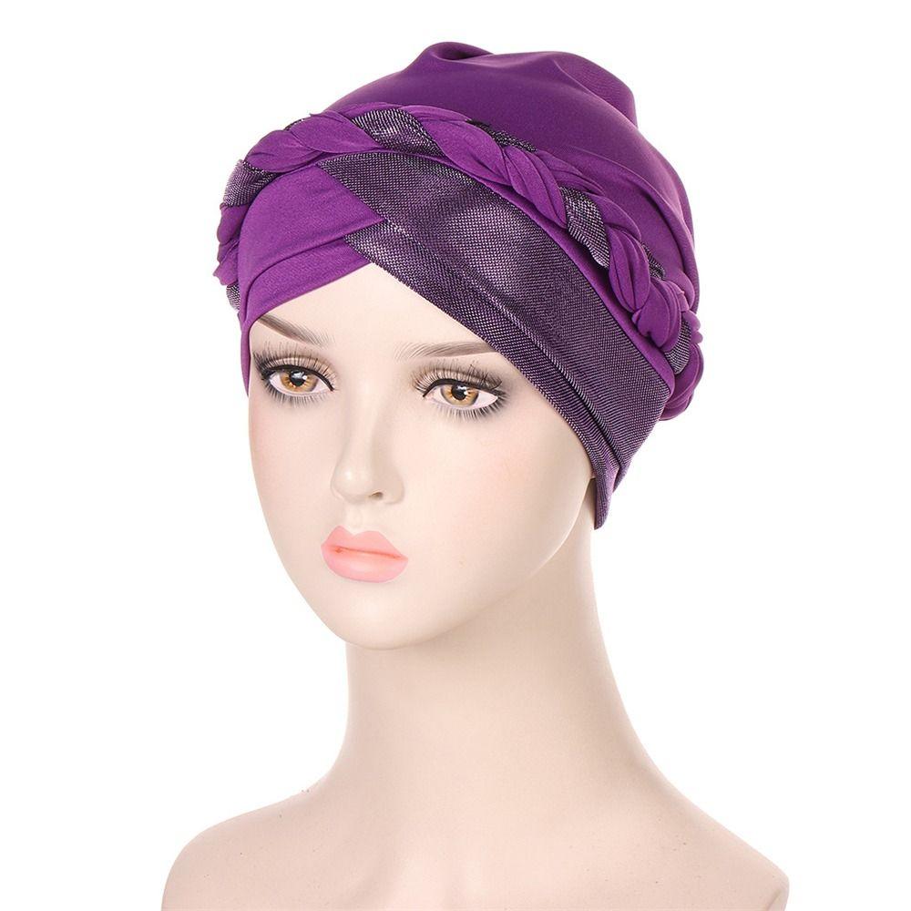 Женская косичка для головы Индийская шапочка для сна с тюрбаном Шапочка для химиотерапии