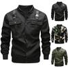 Мужская однотонная камуфляжная куртка для активного отдыха, мужская повседневная куртка на пуговицах с карманами