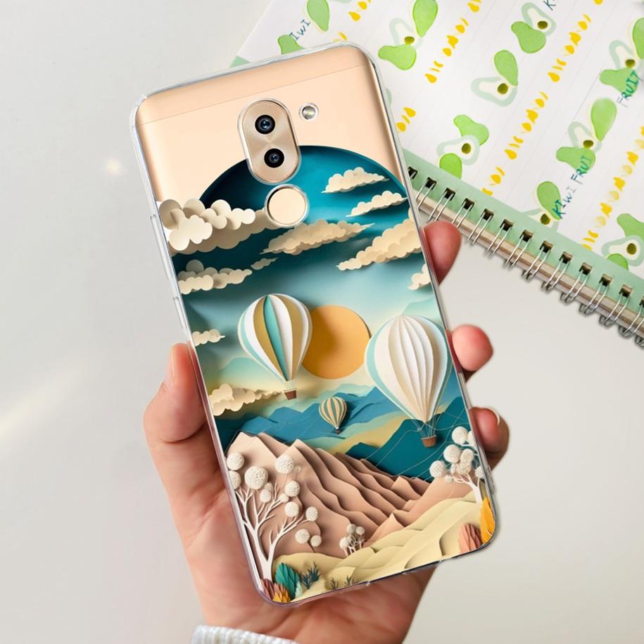 For Honor 6X Case BLN-AL10 BLL-L22 BLN-L21 Cover Fashion Flower Clear Silicone Soft Funda For Huawei Mate 9 Lite GR5 2017 Bumper
