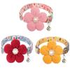 Nylon 3D Flower Dog Collar Rhinestone Pet Shining Collar Fashion Floral Pet Collar  Daily Walk