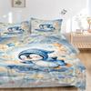 Penguin Dreams Stars Print 3Pcs Bedding Setduvet Cover With 2 Bedropillowcase Home Birthday Gift