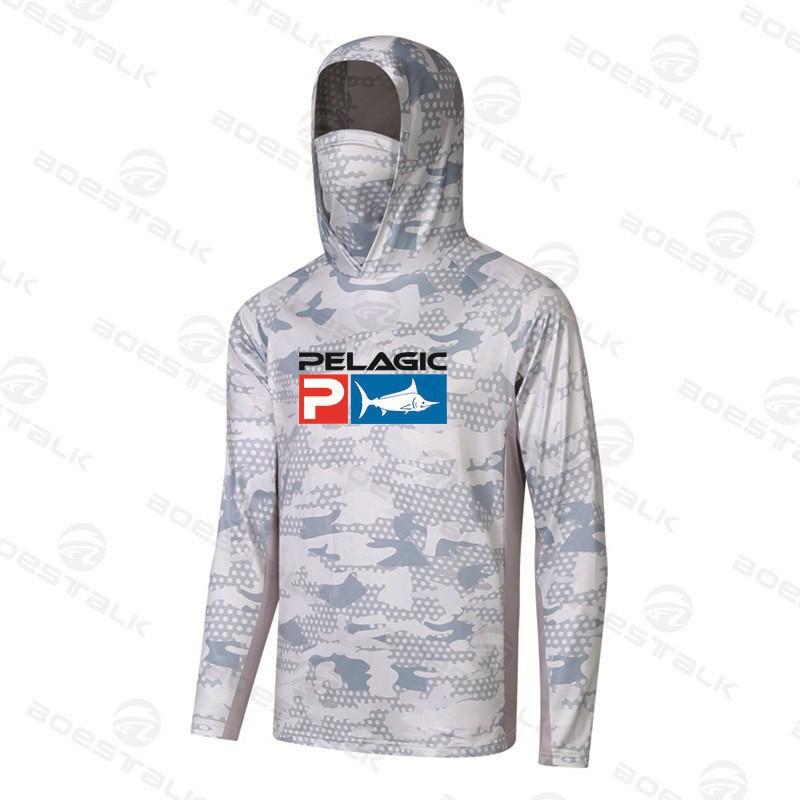 Pelagic Fishing Clothes Men's Outdoor Sportswear Hooded Sun-protection Shirt Quick-drying