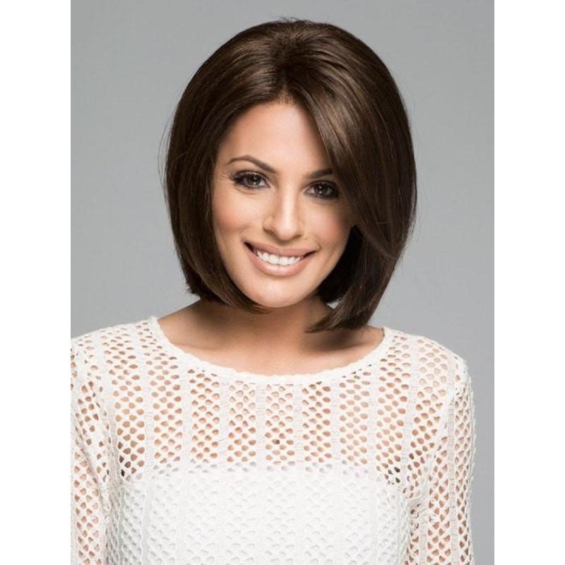 Черно-коричневые синтетические парики с омбре, короткие прямые парики боб для женщин, боковая часть, Лолита, косплей, натуральные волосы, термостойкий парик из волокна