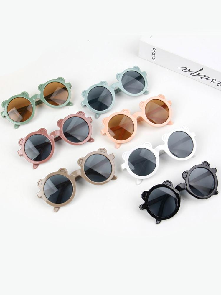 Новые милые детские солнцезащитные очки с героями мультфильмов в форме медведя, оправа для девочек, детские солнцезащитные очки, круглые очки Street Beat для маленьких мальчиков, милые оттенки