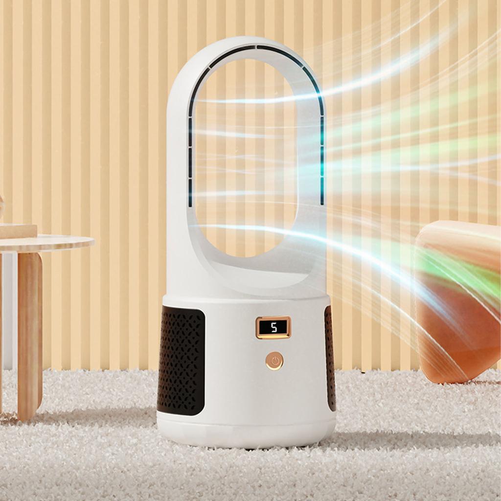 Вентилятор Tower Fan Bladeless с 6 скоростными режимами, зарядка через USB, светодиодный дисплей, низкий уровень шума, настольный вентилятор для семейного офиса