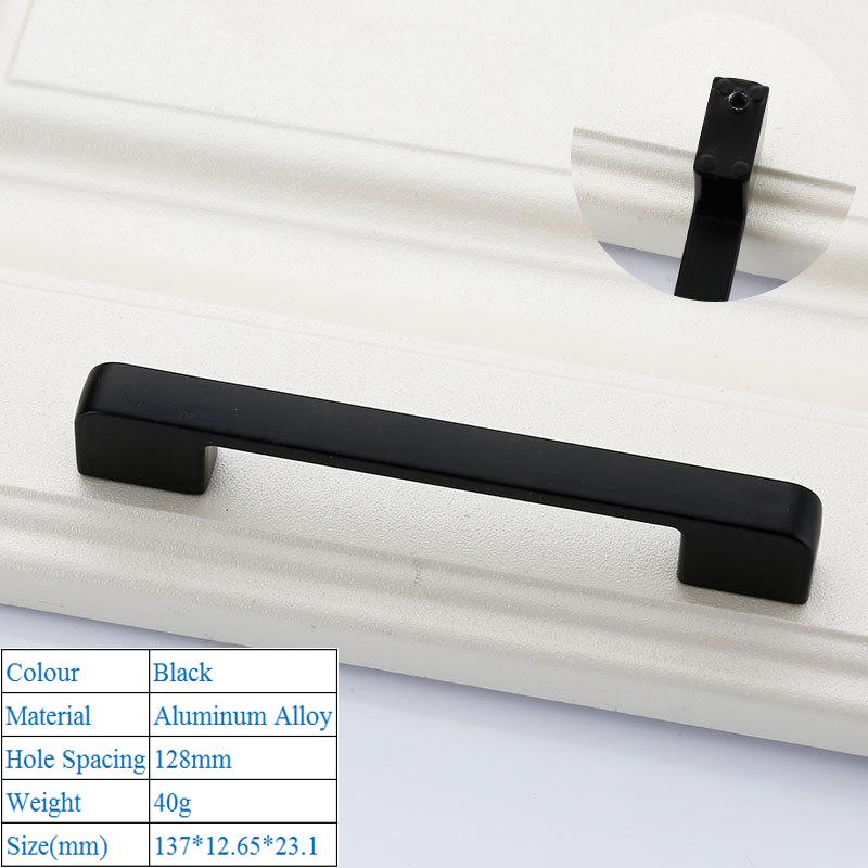 Solid Modern Simple Furniture Hardware Accessories Drawer Cabinet Door Handle American Black Cabinet Wardrobe Single Hole Knobs