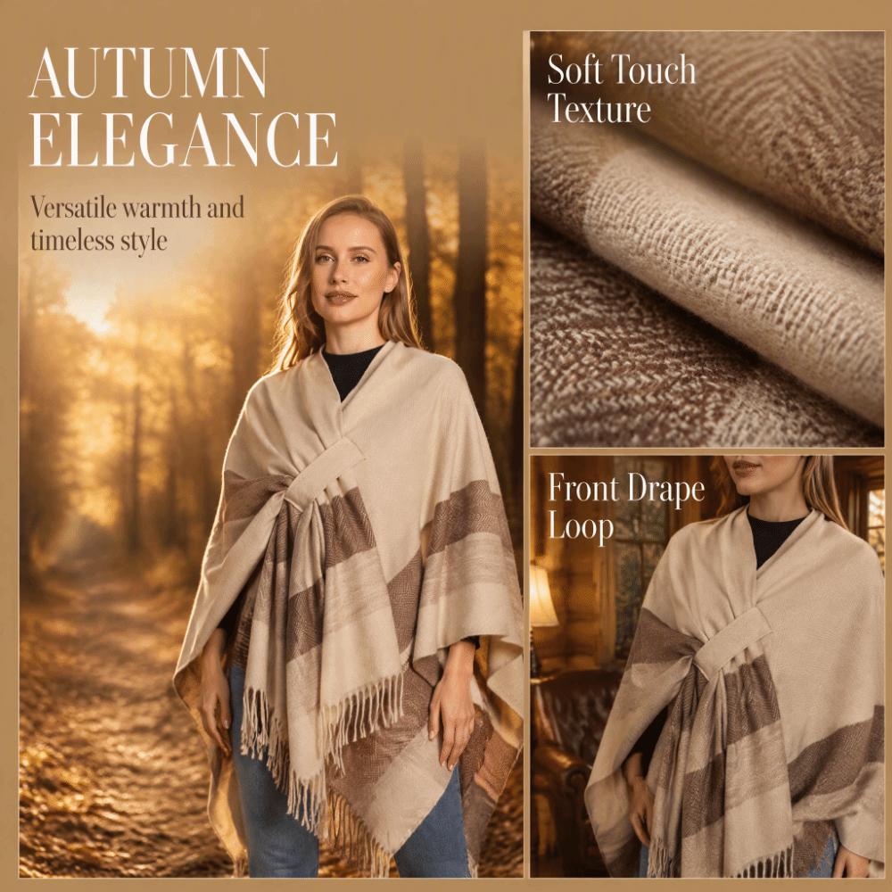 Tassel Soft Wrap Scarf Imitation Cashmere Warm Cloak Fashion Plaid Patterned Shawl Outdoor