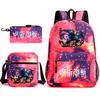 Teen Animation Backpack Elementary School Student Fashion School Bag Three-piece Set