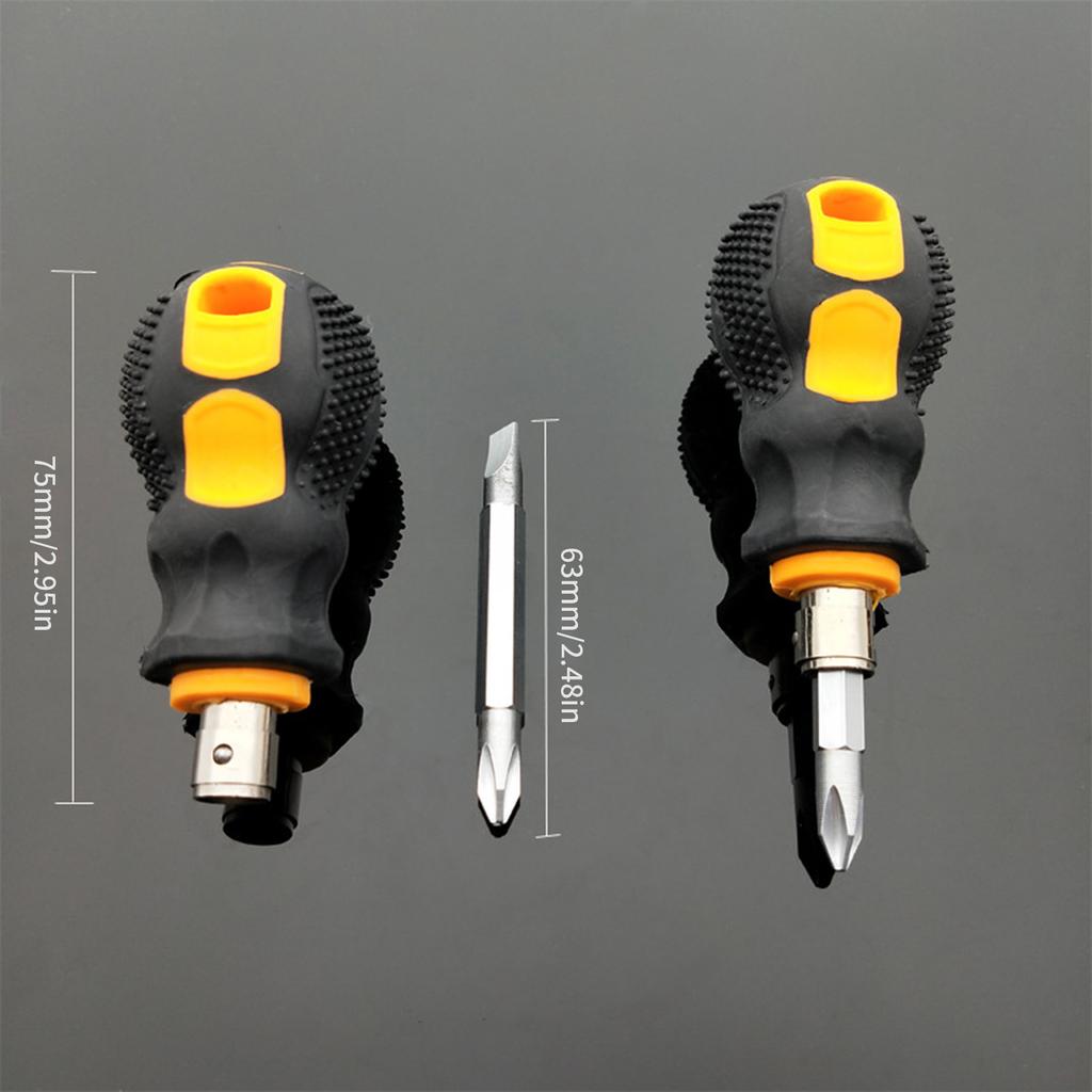 Короткая маленькая карманная магнитная отвертка с плоской головкой для DIY ремонта в труднодоступных местах, профессиональное использование