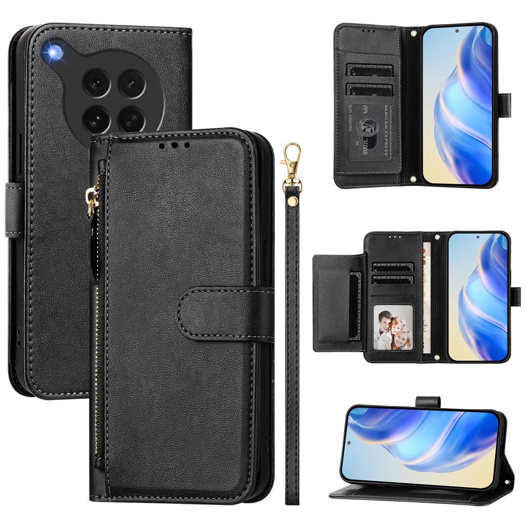 For Oppo Find X8s 5G Case Zipper Pocket Multiple Card Slots Leather Phone Cover
