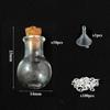 5-10pcs Small Mini Glass Bottles Jars with Cork Stoppers, 100pcs Eye Screws and 1pcs Small Funnels DIY Jewelry Making