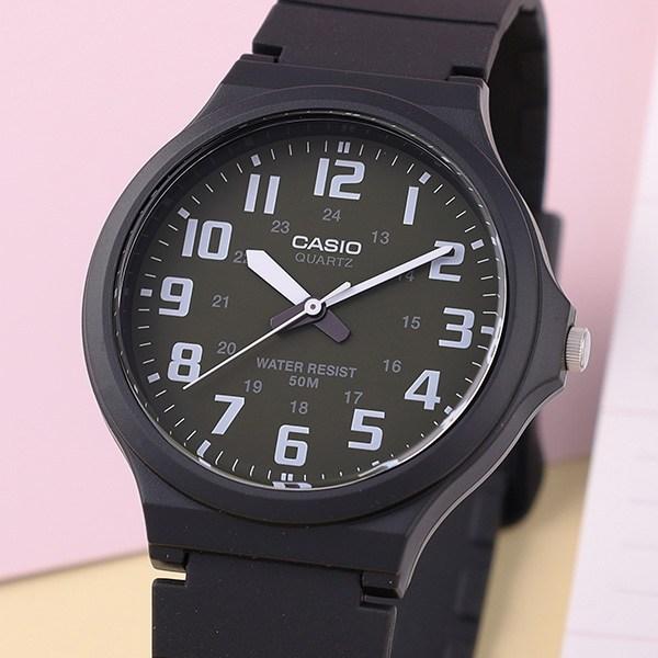 Casio Men's Fashion Student College Entrance Exam Wristwatch Khaki + Battery Exchange Voucher Package