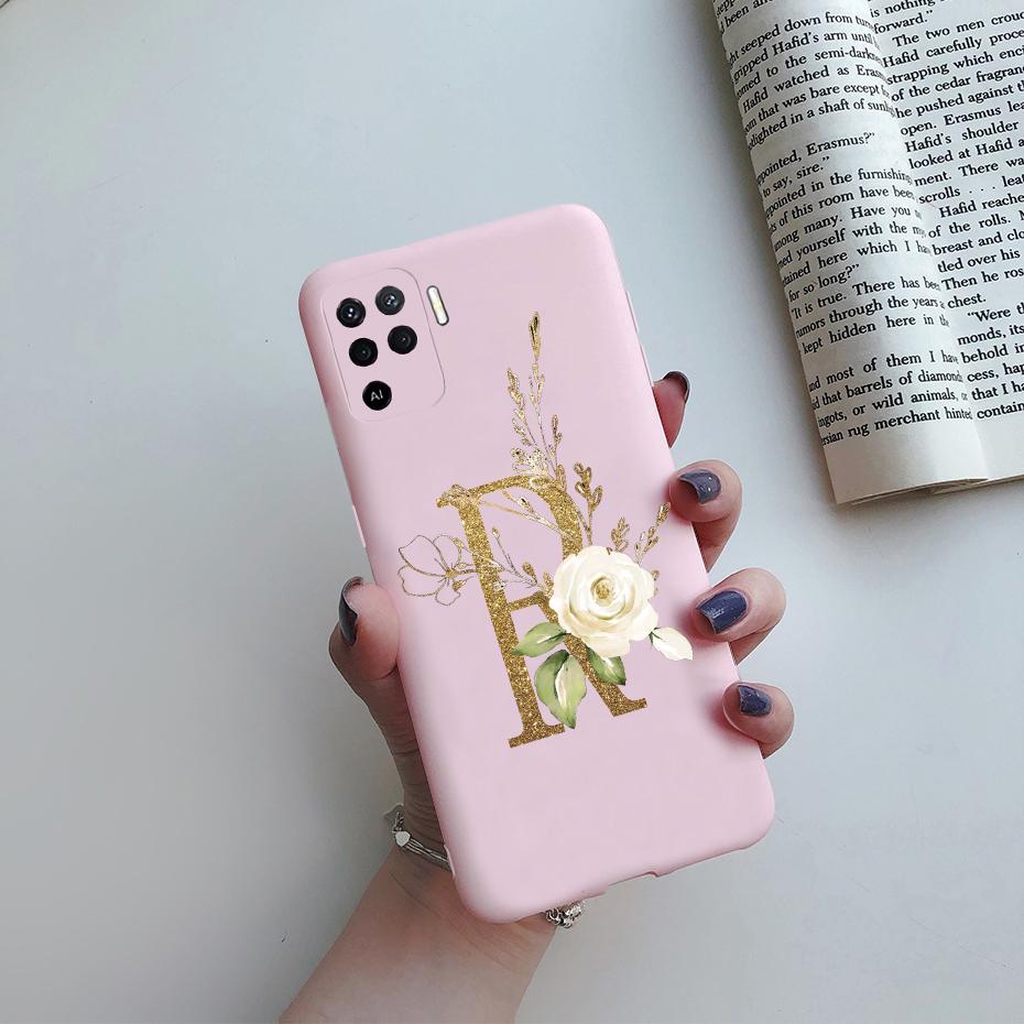 Чехлы для телефона для OPPO A94 F19 Pro Reno 5 Lite Силиконовый задний мягкий чехол Милые буквы Чехол Ударопрочный бампер для OPPO A94 5G Чехол