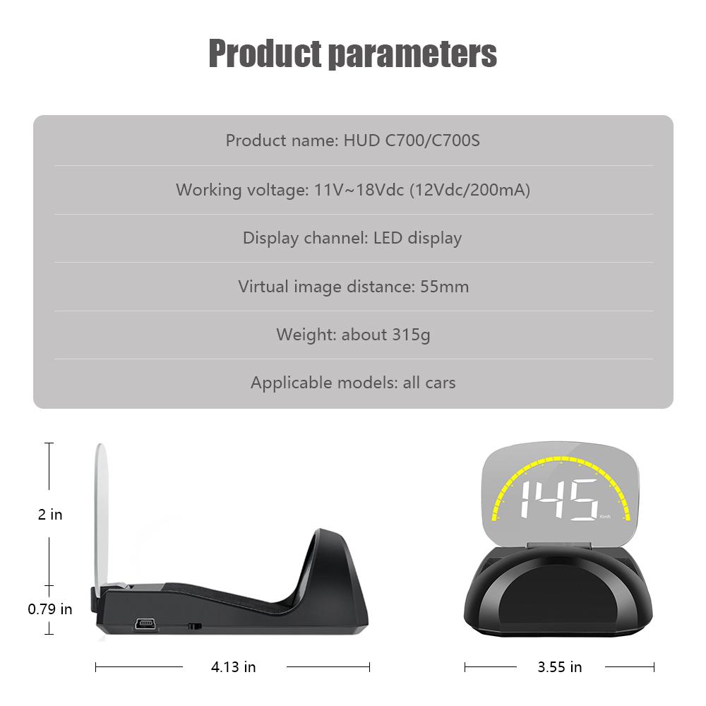ZQKJ HUD OBD2 и GPS Двойная система Проекционный дисплей для всех автомобилей Спидометр Прожектор с температурой воды Сигнализация превышения скорости