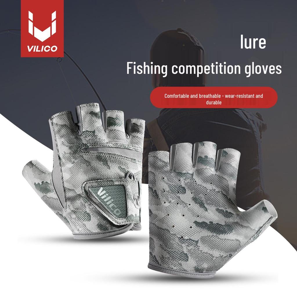 Летние дышащие рыболовные перчатки Vilico с открытыми пальцами - мягкие и приятные к коже для рыбалки на открытом воздухе