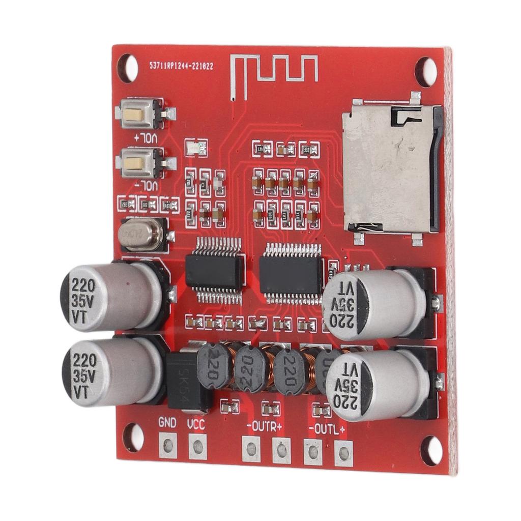 Плата усилителя мощности Bluetooth, 2-канальная плата усилителя беспроводного аудиодинамика DC12‑24V