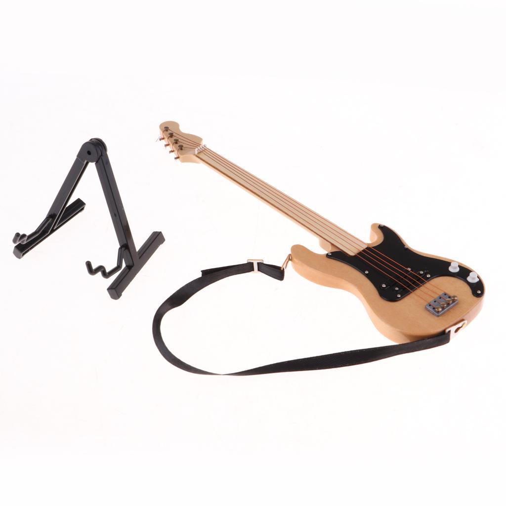 20см Миниатюрная Деревянная Модель Электробас-гитары для 1/6 Экшн-фигурки 1