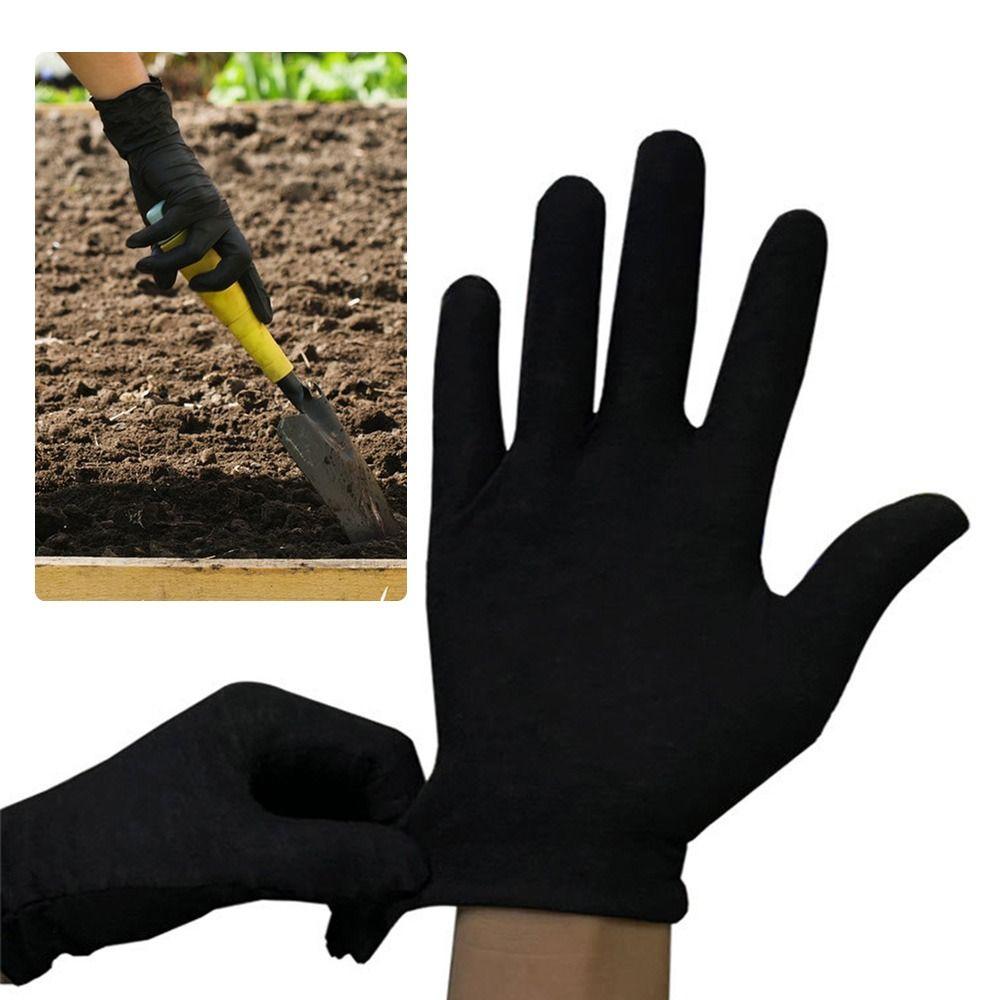 12PCS Thin Thick Working Gloves Black Safety Work Gloves Tool Manner Gloves