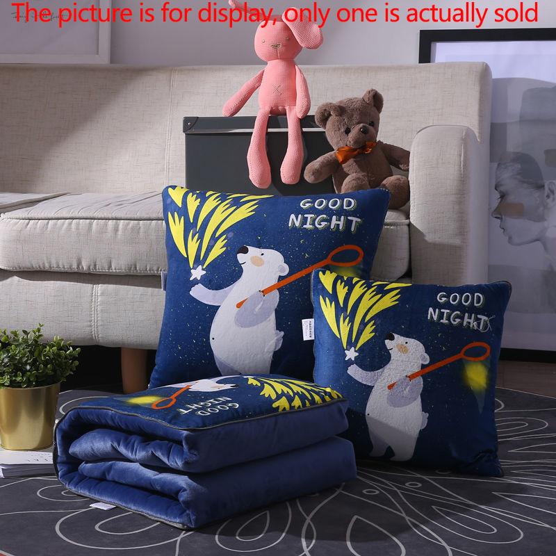 Зимняя подушка двойного назначения, коралловая бархатная подушка, переменное одеяло, подушка для домашнего дивана, автомобильный теплый артефакт