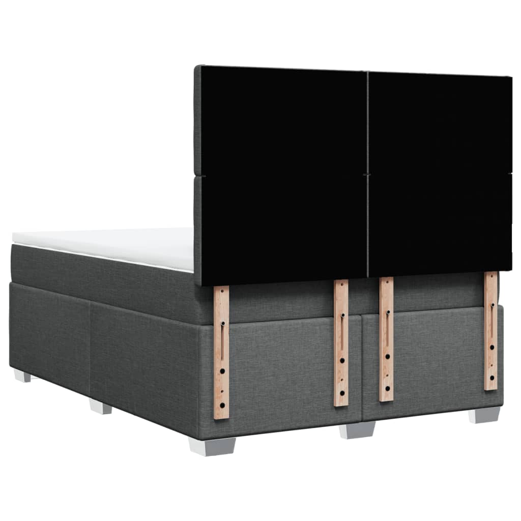 Box Spring Bed with Mattress Dark Grey 160 x 200 cm Fabric