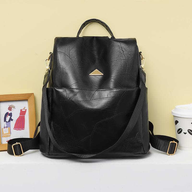 Мягкий кожаный рюкзак Женская уличная дорожная сумка большой емкости