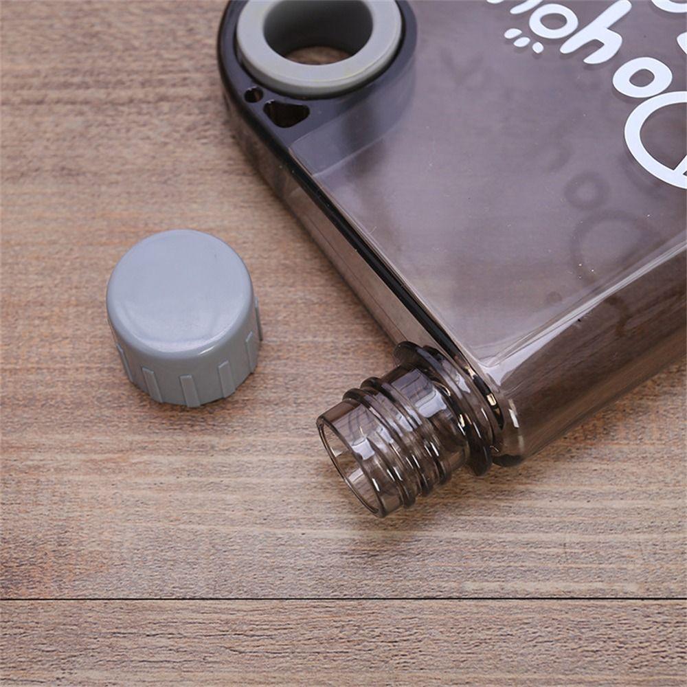 Travel Transparent Sports Flat Water Bottle Juice Cup Drink Bottle Plastic