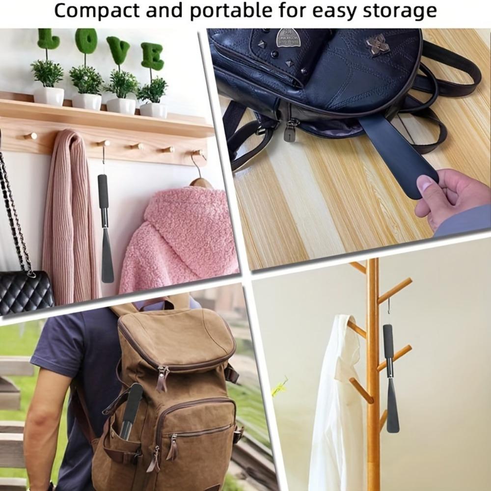 1PC Long Handle Adjustable Shoehorn, Shoe Horn With Stainless Steel Telescopic Pole For The Seniors