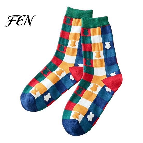 Holiday Pattern Thermal Socks Christmas for Men And Women, Soft Combed Cotton Parent Child Outfits Winter Crew Socks, Novelty Colorful Footwear