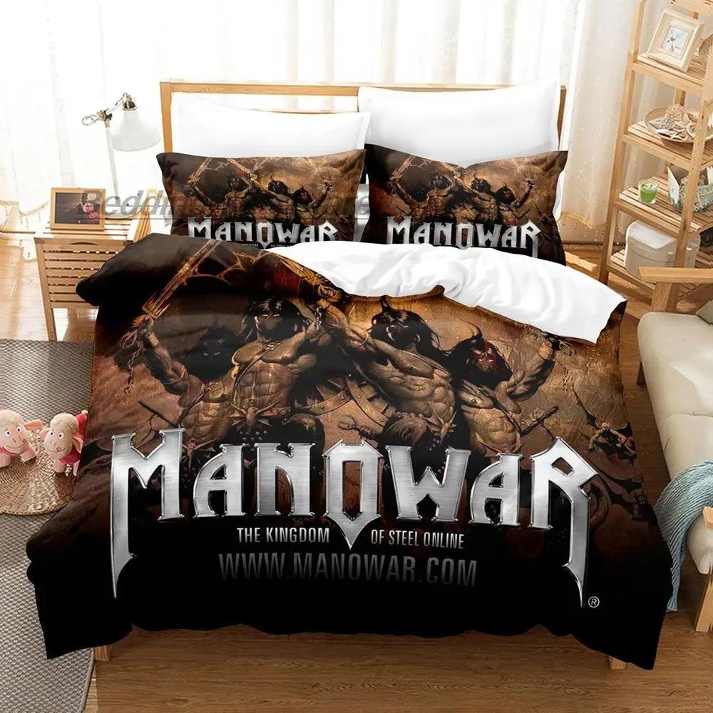 Комплект постельного белья Manowar Single Twin Full Queen King Size Комплект постельного белья Aldult Kid Bedroom Duvetcover Sets 3D Print Hip Hop