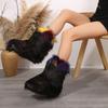 Мода 2024 женские новые зимние пушистые теплые сапоги модные меховые сапоги