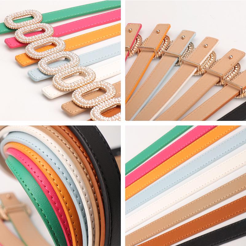 Women's Pearl Rhinestone Snap Belt: Elegant Decorative High-End Fashion for Skirts & Jeans