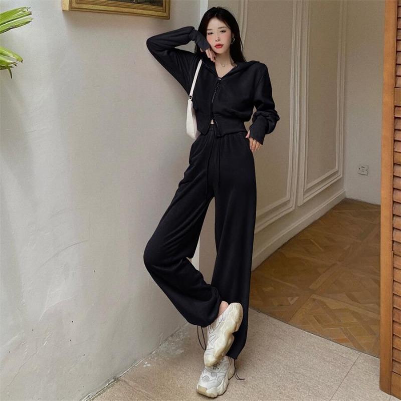 Sport Sets Autumn and Winter Fashion Temperament Sports Suit for Women Early Autumn Hooded Sweatshirt Slimming and Loose Korean Casual Two-piece Set