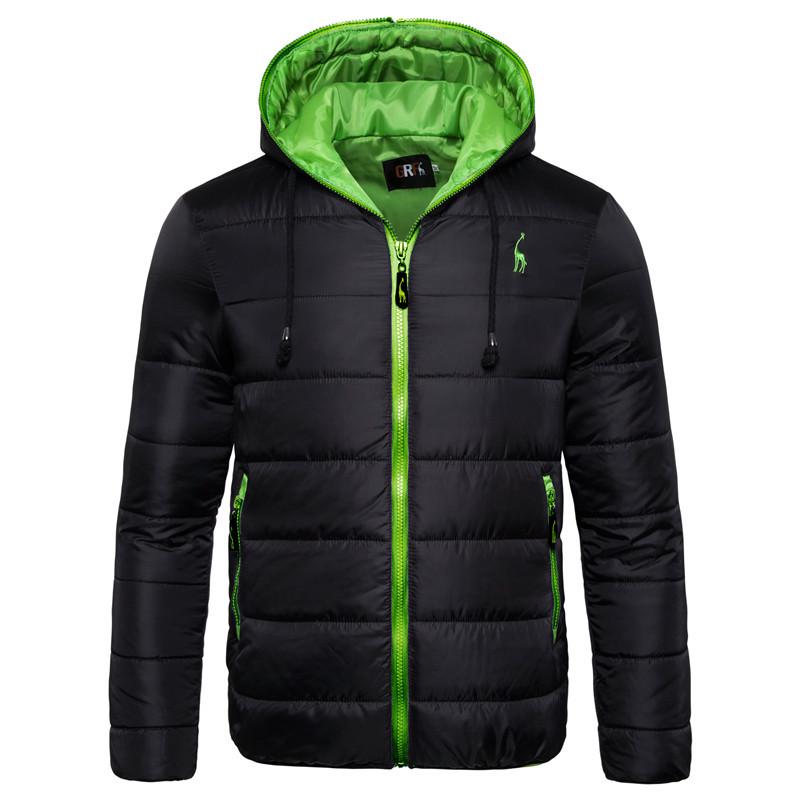 Autumn and Winter Men's Hooded Cotton-padded Jacket Solid Color Plus Size Cotton-padded Coat