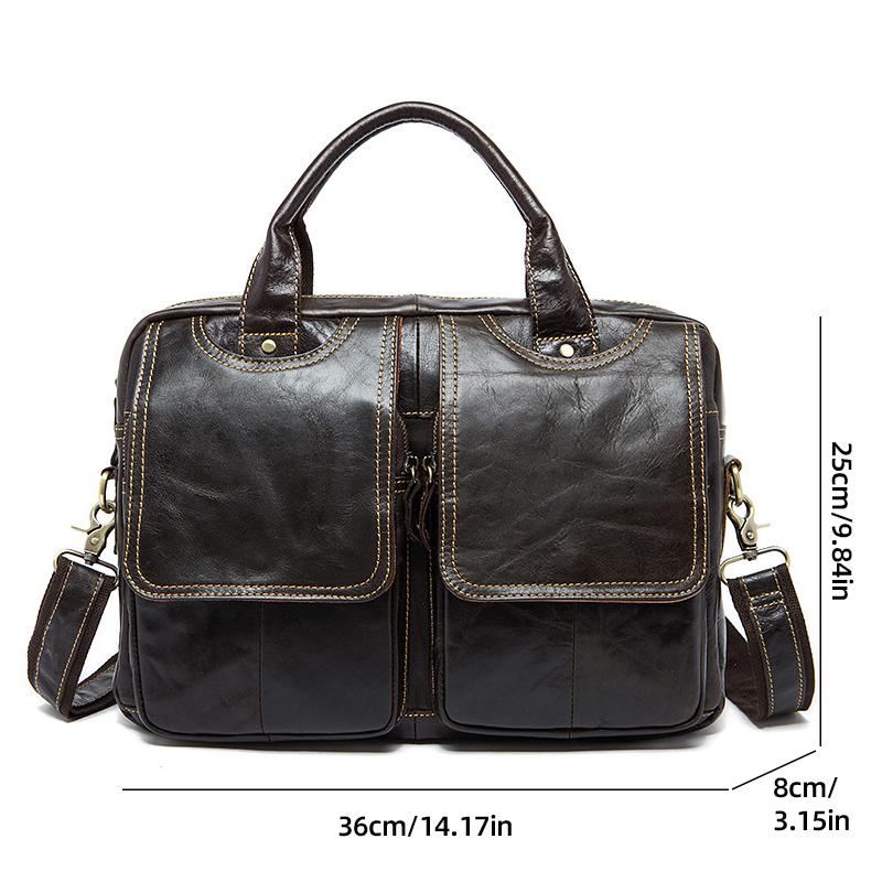 Модная мужская сумка через плечо в европейском и американском стиле в стиле ретро из натуральной кожи с несколькими карманами, деловой портфель из натуральной кожи, мужская сумка через плечо