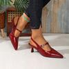 Baotou Sandals Spring and Summer New Pointed Toe Shallow Mouth Stiletto Patent Leather Temperament High Heels