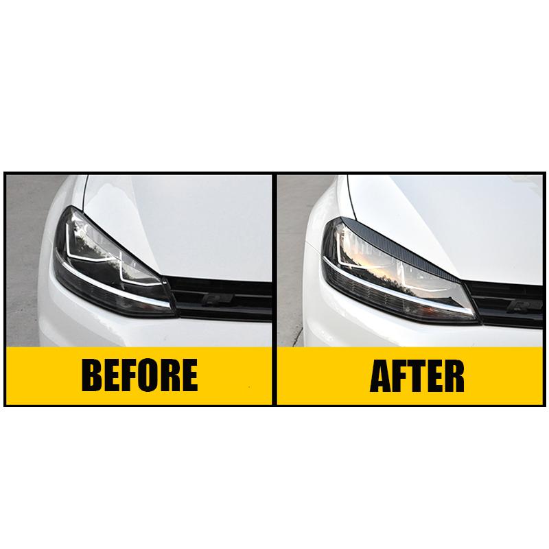 Подходит для аксессуаров VW Goft 7 2014 2015 2016 2017 Фара бровь веко крышка декоративная отделка глянцевый черный карбон