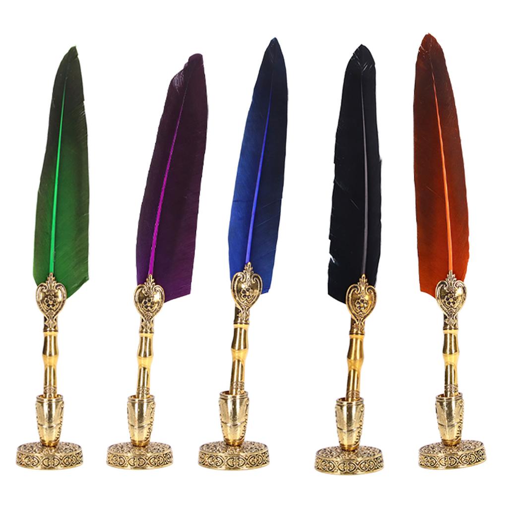  Ручка Изысканная винтажная элегантная нержавеющая сталь плавно пишущая износостойкая ручка-гусиное перо