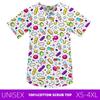 Fashion Medical Scrub Tops Caps Pill Printed Dentist Shirt Dental Uniform Nurse Doctor V-Neck Hospital Short Sleeve Scrub Uniforms