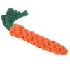 Braided Cotton Rope Dog Chew Toy Carrot Shaped Puppy Teething Toy Pet Rope Knot Toy  Teeth Cleaning