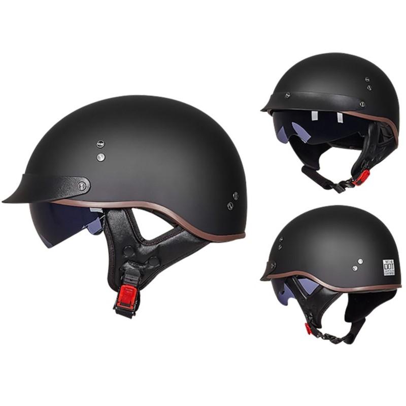 Ретро Шлемы Для Мотоцикла Capacete De Moto Шлем Винтажный Уличный Туристический Скутер Половинчатый Шлем Встроенный Визор Сертификация DOT