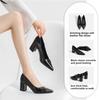 Soft Leather High-heeled Shoes, Pointed Work Shoes, Pleated Stitching Temperament, Women's Shoes, Thick-heeled Shoes
